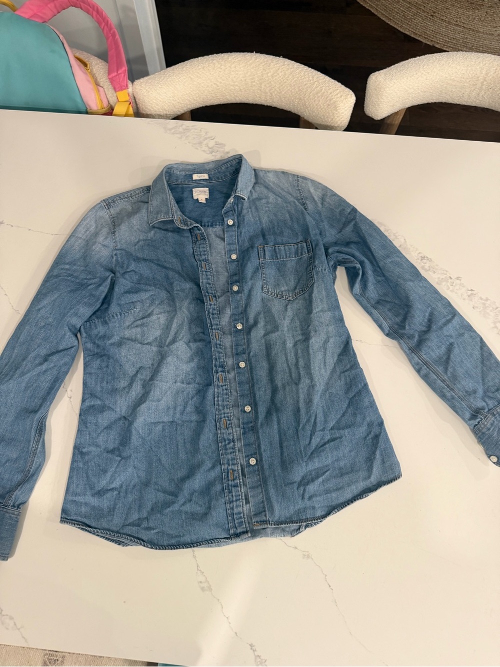 J. Crew Light Blue Denim Button-Down Shirt